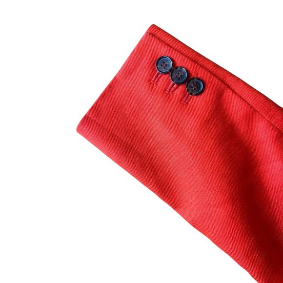 J.Crew Parke Linen Blazer Bright Orange sz 6 Preppy Academia Structured Classic - Picture 8 of 9